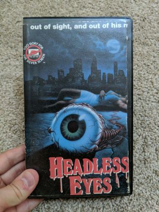 Headless Eyes - Rare Cult Horror Big Box Wizard Video Cut Art Vhs