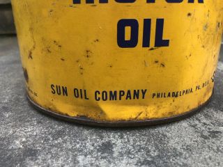 Vtg 1946 SUNOCO DYNALUBE Motor Oil 5 Quart Oil Can Rare Sun Oil Co.  Gas Station 8