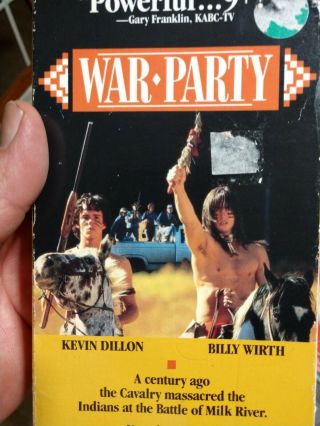 O Vhs Tape War Party Kevin Dillon Billy Wirth 1988 Rare Hbo Video