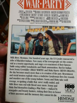 O VHS tape War Party Kevin Dillon Billy Wirth 1988 rare HBO video 4