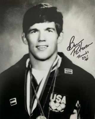 Ben Peterson Hand Signed 8x10 Photo Usa Olympic Wrestling Gold Champion Rare