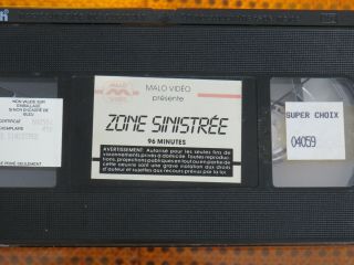 ZONE SINISTRÉE VHS G MEGA RARE FRENCH NTSC SCI - FI 3