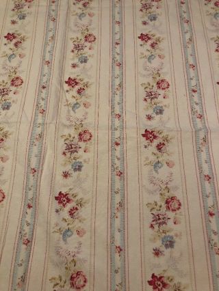 Ralph Lauren Twin Flat Sheet Rare Josie Rose Stripe Floral Flowers 100 Cotton