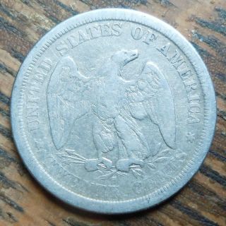 1875 - S Twenty Cent Piece Seated Liberty Old Silver 20c Rare Smaller Than Quarter