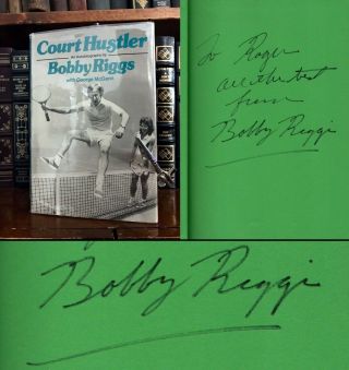 Court Hustler Hand Signed By Bobby Riggs Tennis Icon Battle Of The Sexes Rare