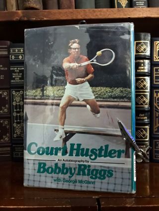 Court Hustler HAND SIGNED by Bobby Riggs Tennis Icon Battle of the Sexes Rare 5