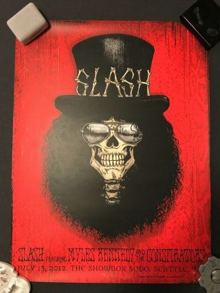 Slash - 2012 Showbox Event Poster By Jon Smith Signed By Artist & Numbered Rare