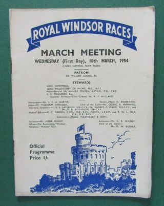 1954 Windsor Racecard - Deux Points,  Lester Piggott Wins Over Hurdles Very Rare