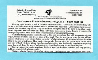 U.  S.  FDC 3528 - 3531 RARE PUGH CACHET - THE COMPLETE SET OF CARNIVOROUS PLANTS 2