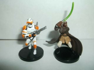 Clone Commander Cody & Stass Allie With Cards Star Wars Miniatures Game Rare
