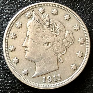1911 Liberty Head Nickel 5c Xf Rare 16543