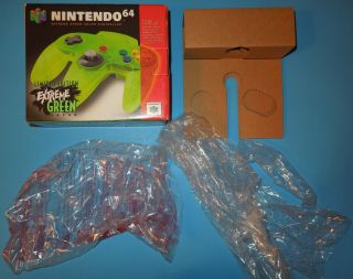 Nintendo 64 Extreme Green Controller Box & Inserts Only Please Read N64 Rare