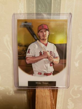 Mike Trout 2019 Bowman Sterling Gold Refractor 05/50 Rare Gem⚾️⚾️⚾️⚾️⚾️⚾️⚾️⚾️⚾️⚾