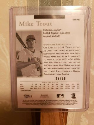 MIKE TROUT 2019 BOWMAN STERLING GOLD REFRACTOR 05/50 RARE GEM⚾️⚾️⚾️⚾️⚾️⚾️⚾️⚾️⚾️⚾ 2