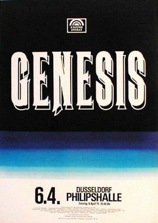 Genesis Rare Concert Poster From 1975 Rolled