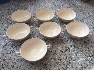 Rare Bullion Soup Bowls Paden City Pottery,  Duchess Pattern,  Set Of 7