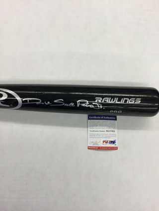 Dj Peters Dodgers Prospect Rare Full Name Signed Rawlings Black Bat Psa Rg17633