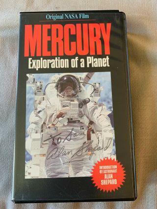 Alan Shepard Autographs " Mercury Exploration Of A Planet " Rare Nasa Vhs Tape