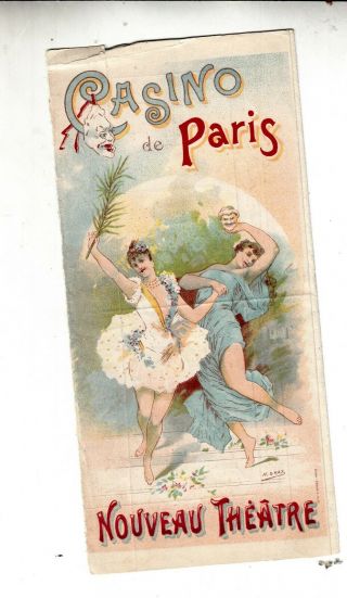 Rare Vintage Casino Paris Nouveau Theatre Theater Program/ballet Graphics Art