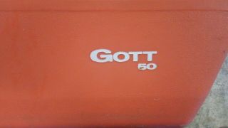 Vintage Gott 50 Large Cooler,  Has Plug Rare Orange Ice Chest 50 Qt.