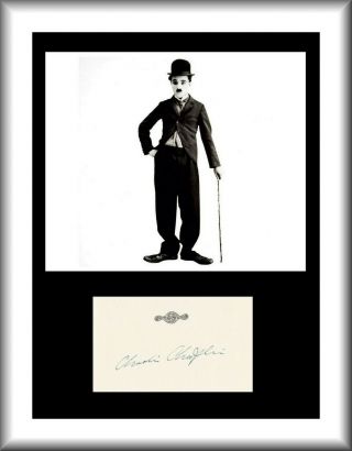 Charlie Chaplin - Comedy Film Legend - Rare Hand Signed Autograph