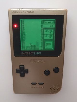 Rare 100 Official NINTENDO GAME BOY LIGHT GameBoy in Gold Limited Edition 2