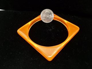 Vintage Square Rare Neon Orange Bangle Mod Modern Space Age 60’s Bracelet 2