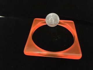 Vintage Square Rare Neon Orange Bangle Mod Modern Space Age 60’s Bracelet 5