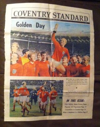 1966 World Cup Final.  Coventry Standard.  Mega Rare