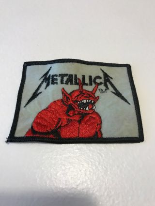 Rare Metallica Red Creature Of Fire Justice Vintage Gray Patch 4” X 3”