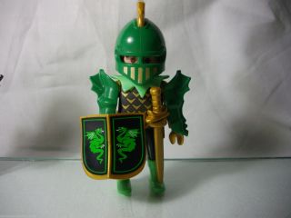 Rare Special Playmobil Figure - 4586,  Green Knight,  Dragon Slayer,  Castle.  2001.