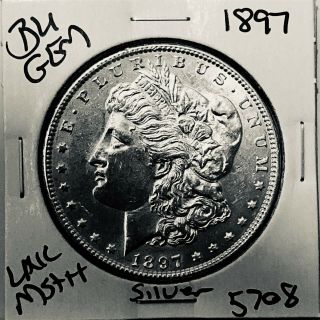 1897 Bu Gem Morgan Silver Dollar Unc Ms,  U.  S.  Rare Coin 5708