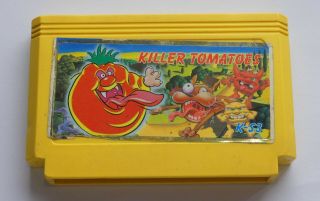 Very Rare Old Nes Famicom Famiclone Cartridge - Attack Of The Killer Tomatoes