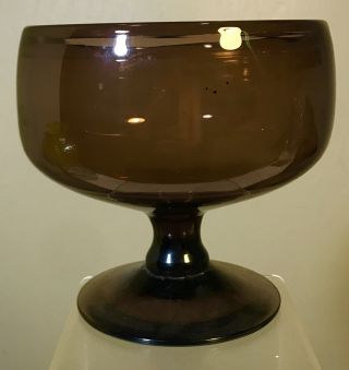 Vintage Blenko Glass Footed Bowl 629 Rare Chestnut 1 Yr Only Color