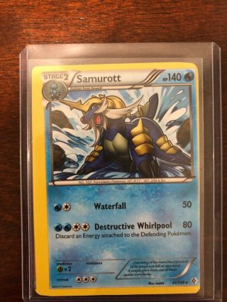 Samurott Pokemon Card Rare Miscut With Part Of Other Card Visible