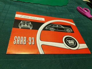 1956 Saab 93 Sales Brochure Rare