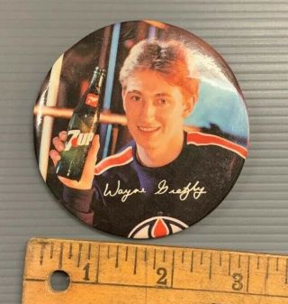 Vintage Wayne Gretzky 1st Advertising Button Pinback - 7up Rare