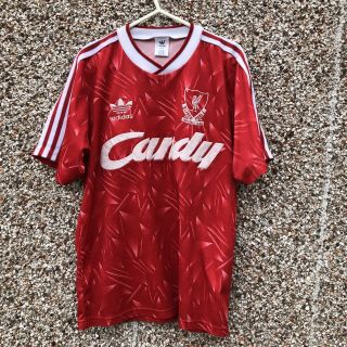 Liverpool 1989 1991 Home Football Shirt Authentic Adidas Candy Rare Small Adult