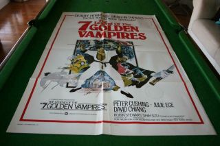 Legend Of The 7 Golden Vampires Rare 1974 Us Orig 1sheet Movie Poster Good Cond