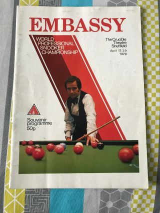World Snooker Championship Programme 1978 - Extremely Rare