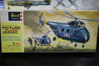 1/48 Revell Hrs - 1 Marine Helicopter H - 181u Detail Model Rare Vintage W/figures