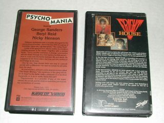 2 - VHS Video Tapes Fright House & Psychomania Rare OOP Horror Sleaze Exploitation 2