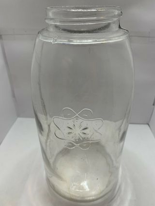 Snowflake Half Gallon Mason 1858 Fruit Jar Rare Clear