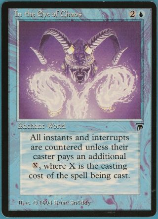 In The Eye Of Chaos Legends Nm - M Blue Rare Magic Gathering Card (32729) Abugames