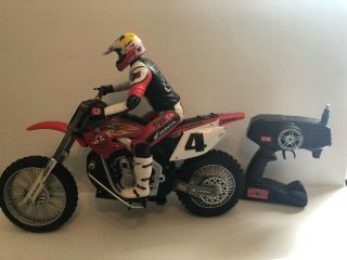 Rare Radio Shack Honda Cr250r Motorcross Rc Dirt Bike Ricky Carmichael W/remote