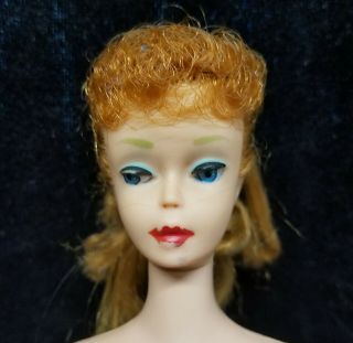 Rare Vintage Ponytail Barbie Curly Red Hair Blue Eye Eyeliner Japan On Foot