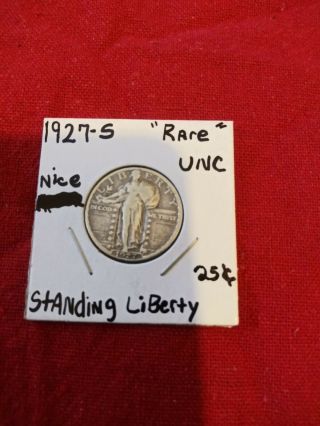1927 - S Standing Liberty Quarter Toned 25 Cent Silver Coin Rare