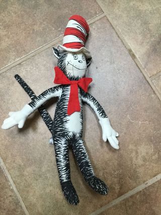 Random House Dr Seuss Cat In The Hat 16 " Cloth Doll Plush Stuffed Animal Rare