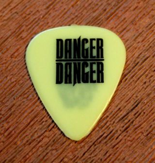 Danger Danger // Bruno Ravel 1990 Tour Guitar Pick // Rare Neon Yellow/green