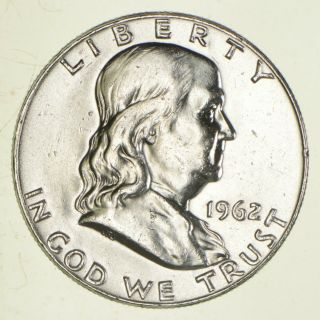 Higher Grade - 1962 - D - Rare Franklin Half Dollar 90 Silver Coin 359